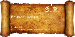 Bruncz Menta névjegykártya